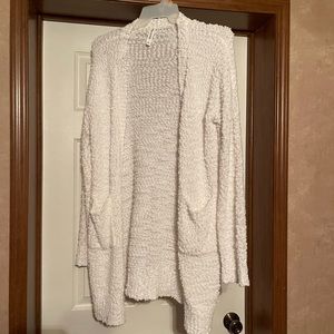 White popcorn sweater
